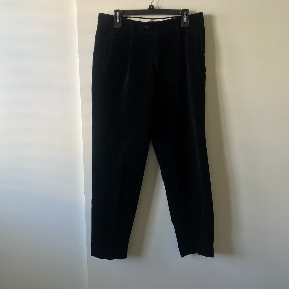 LANDS END Mens Black Corduroys Pants Sz 34R